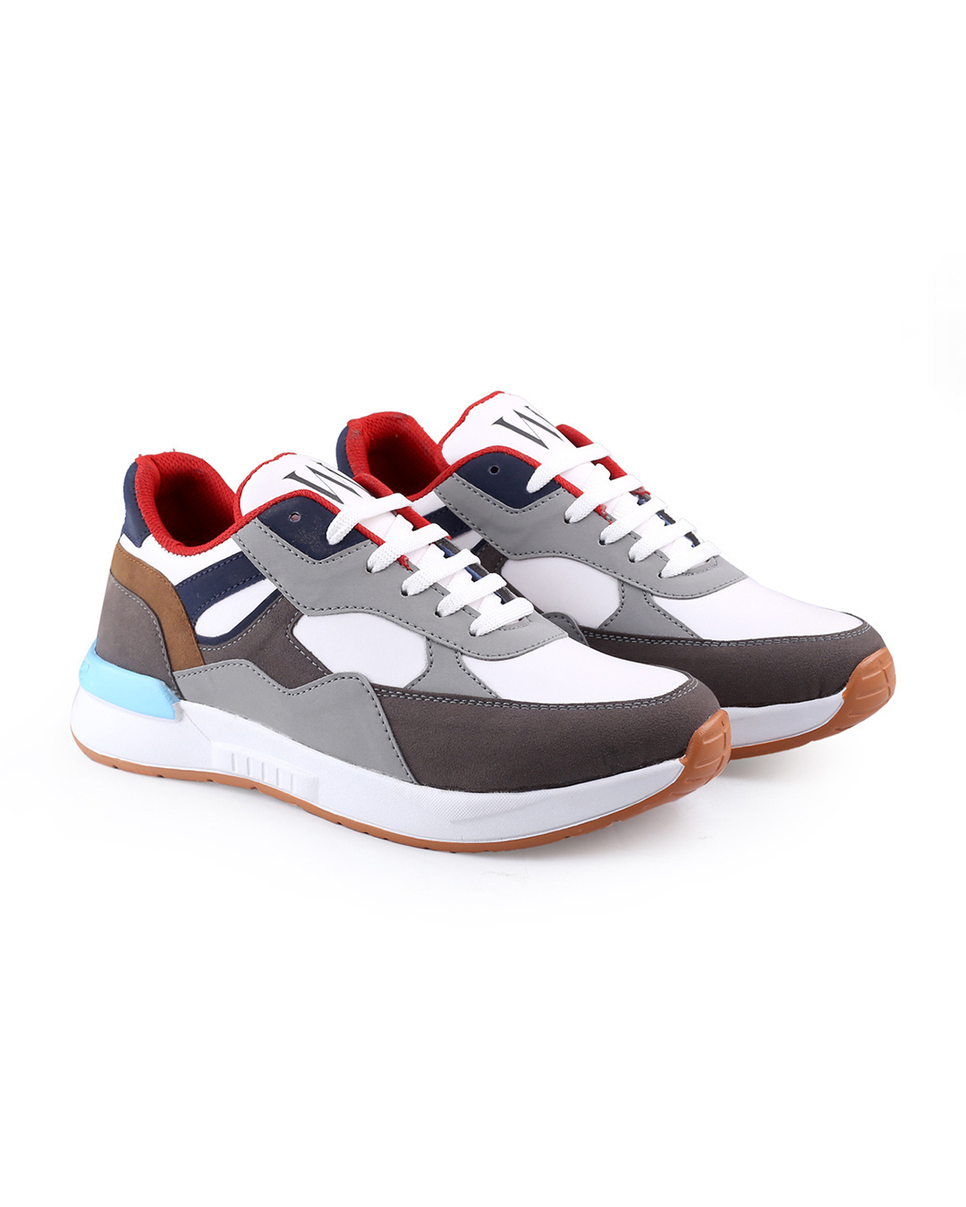 Shop Men's White & Grey Color Block Sneakers-Back