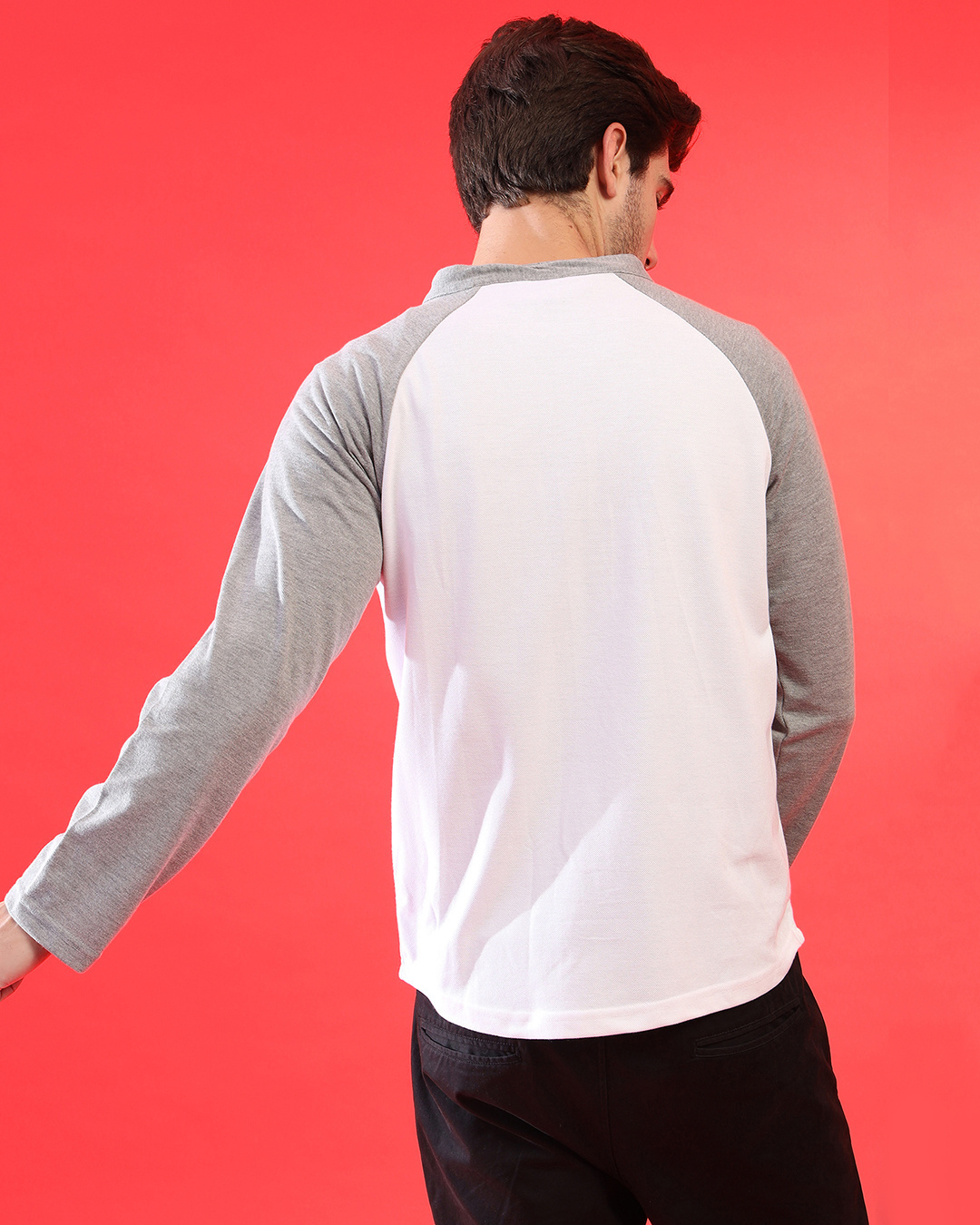 Shop Men's White & Grey Regular Fit Shirt-Back