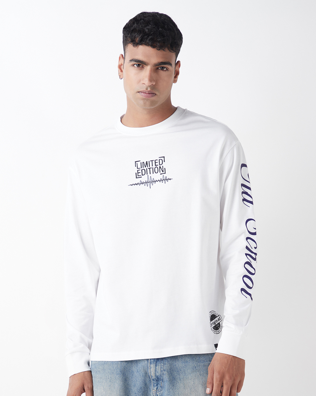 Shop Men's White Headphone Graphic Printed Oversized T-shirt-Back