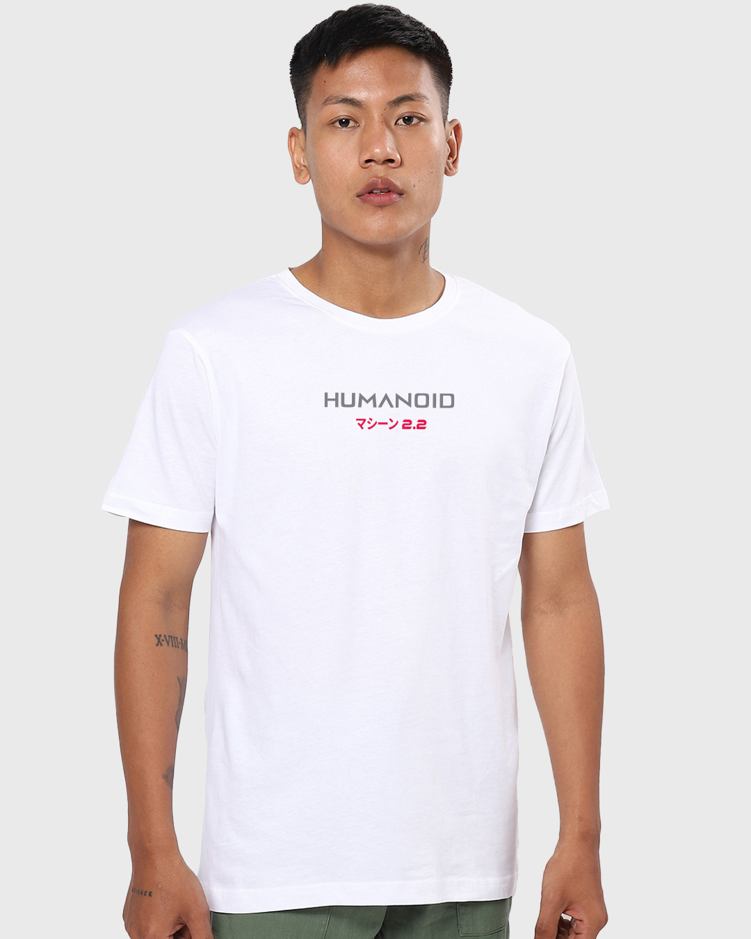 Shop Men's White Humanoid Graphic Printed T-shirt-Back