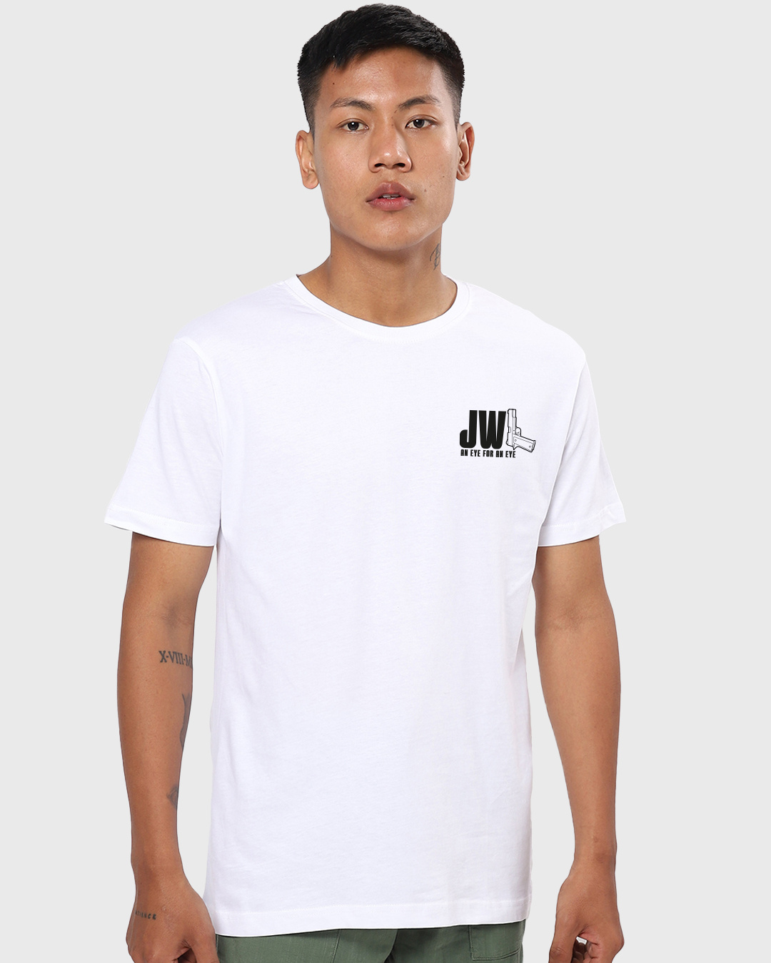 Shop Men's White John Wick 4/1 Graphic Printed T-shirt-Back