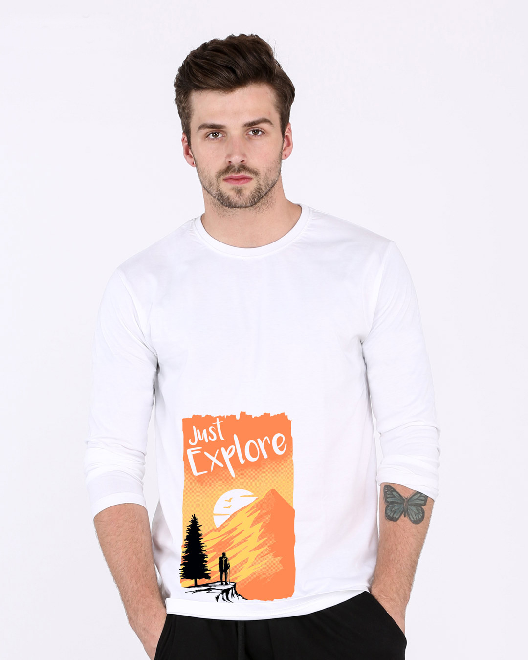 Buy Mens White Just Explore Graphic Printed T Shirt For Men White Online At Bewakoof 5583