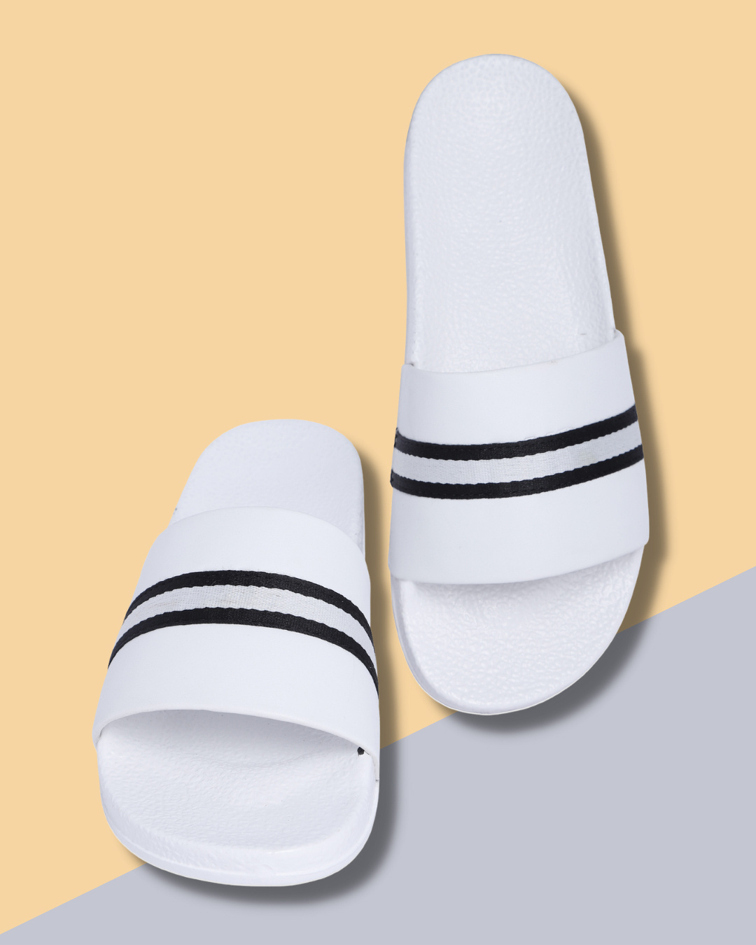 plaited leather slides