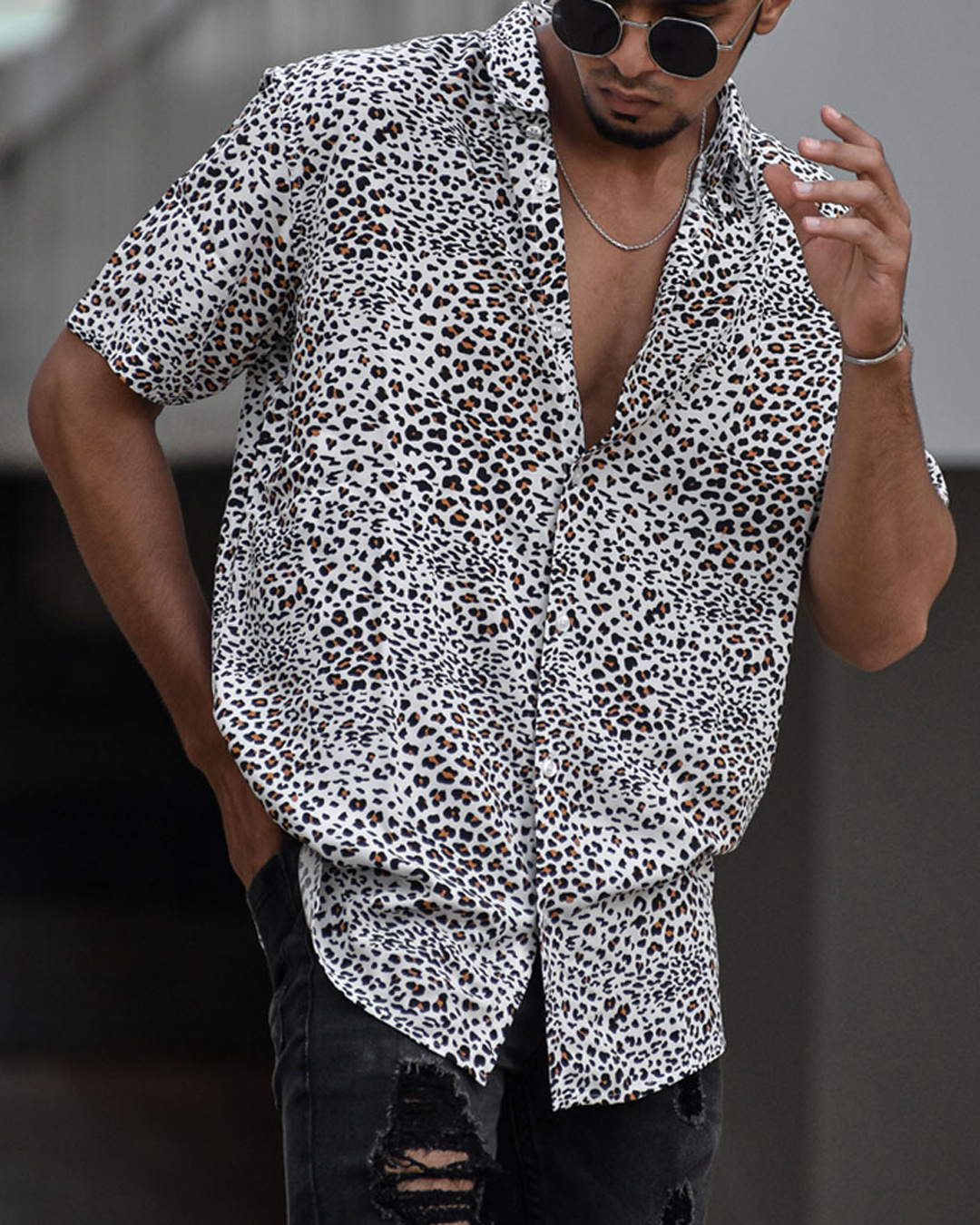 Buy Men's White Leopard Print Shirt for Men White Online at Bewakoof