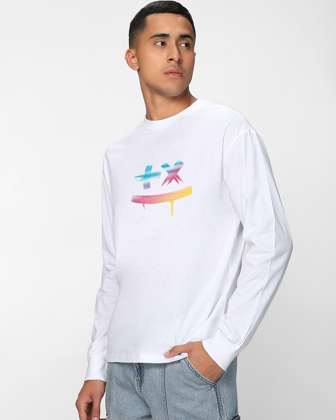 Shop Men's White Martin Garrix Colorful Graphic Printed Oversized T-shirt-Back