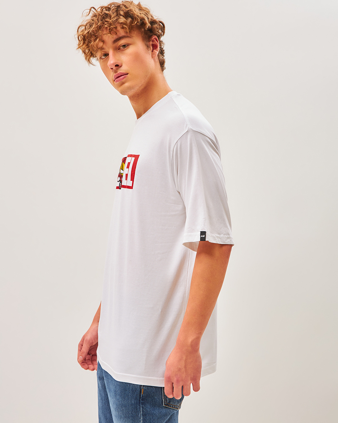 Shop Men's White Marvel Ironman Typography Oversized T-shirt-Back