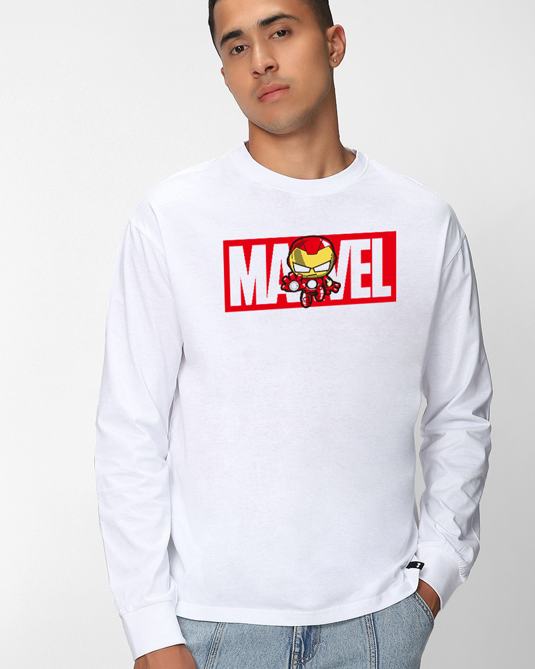 Buy Men's White Marvelous Ironman Graphic Printed Oversized T-shirt ...