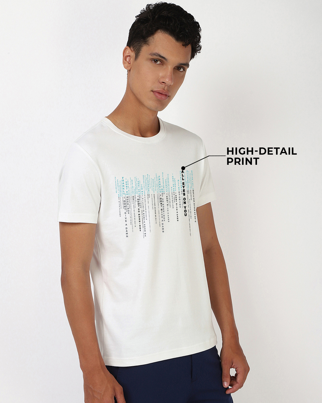 Shop Men's White Matrix Graphic Printed T-shirt-Back