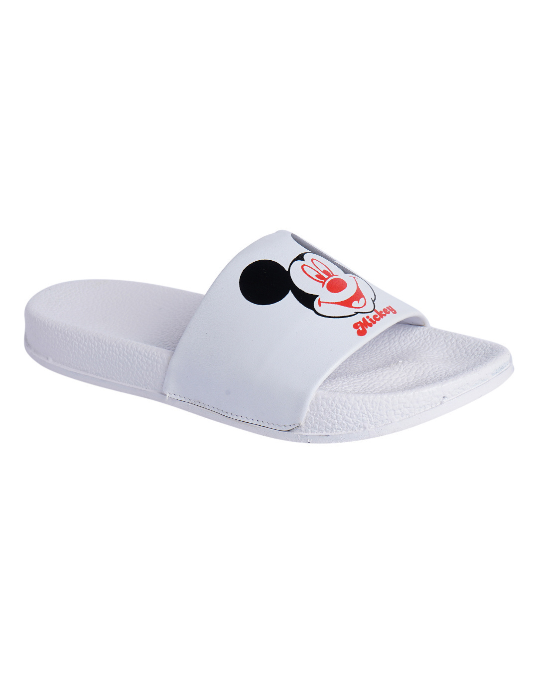Shop Men's White Mickey Mouse Printed Sliders-Back