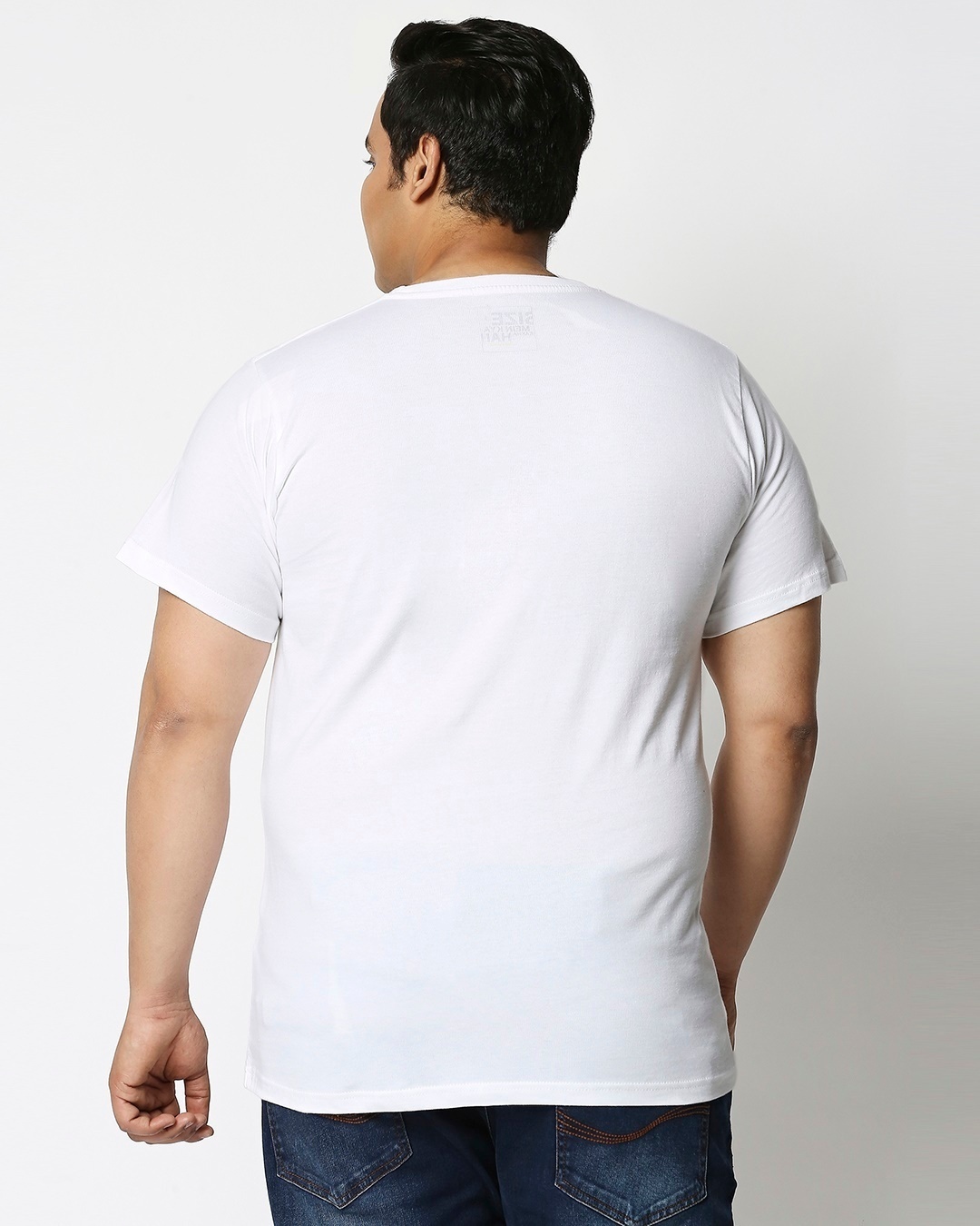 Shop Men's White MOTD Panda Graphic Printed Oversized Plus Size T-shirt-Back
