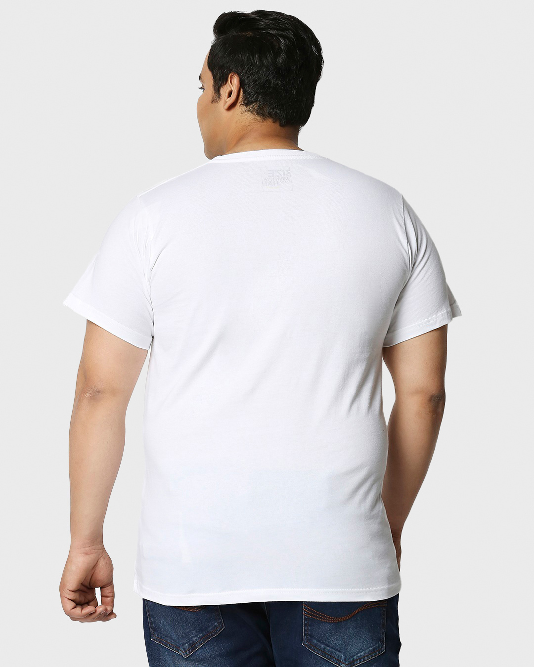 Shop Men's White Never Give Up Typography Plus Size T-shirt-Back