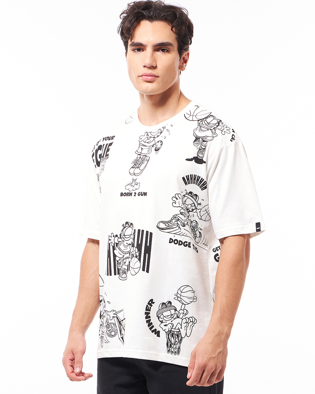 Shop Men's White Out of Your League Graphic Printed Oversized T-shirt-Back