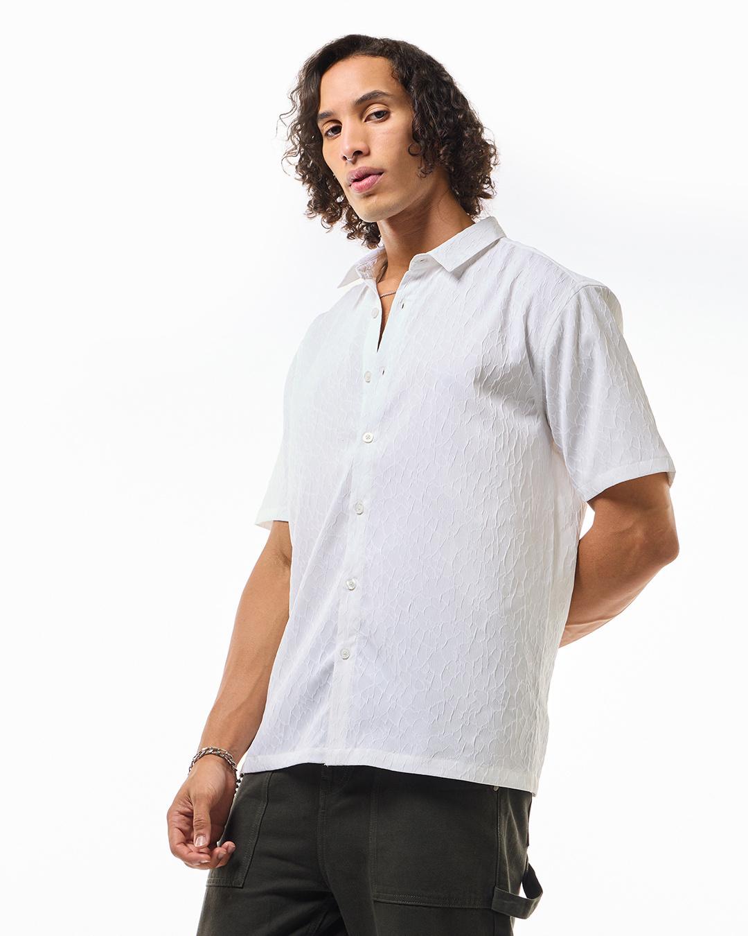 Shop Men's White Oversized Shirt-Back