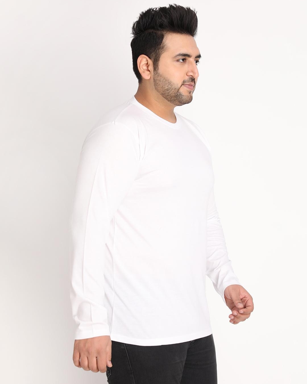 Shop Men's White Plus Size T-shirt-Back