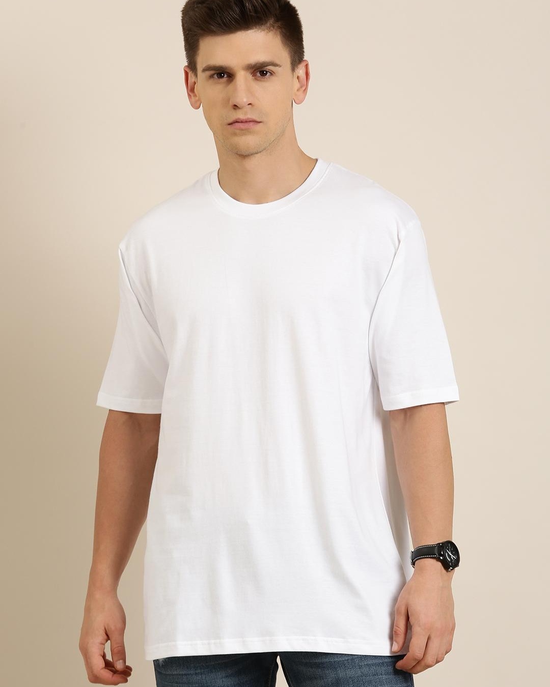Buy Men s White Oversized T shirt Online At Bewakoof