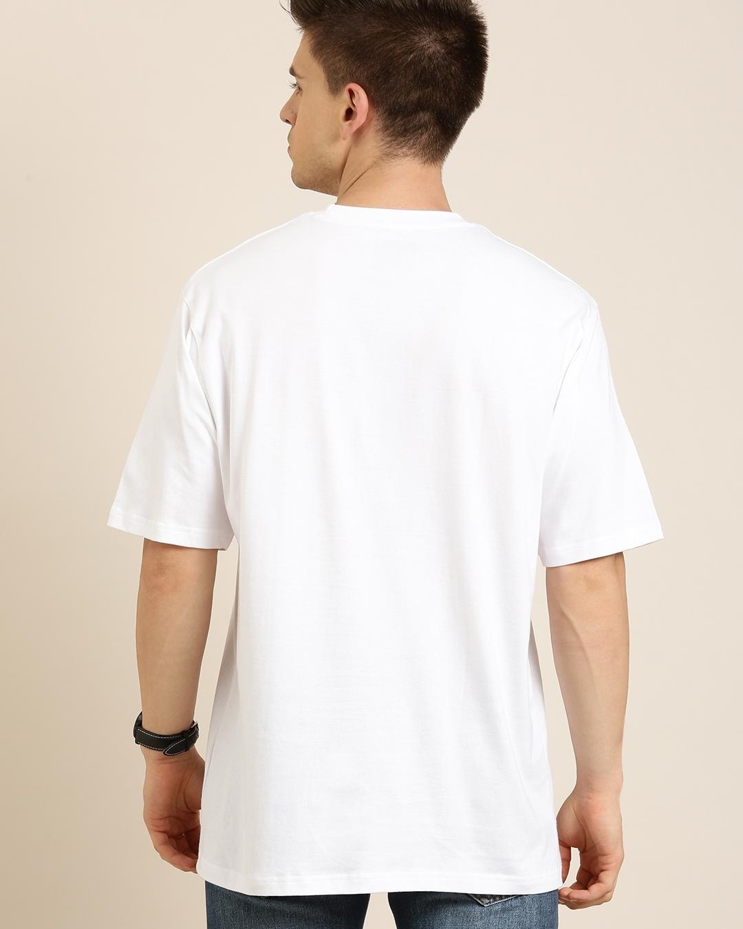 Shop Men's White Oversized T-shirt-Back