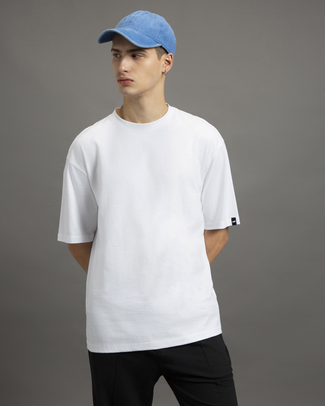 Shop Men's White Oversized T-shirt-Back