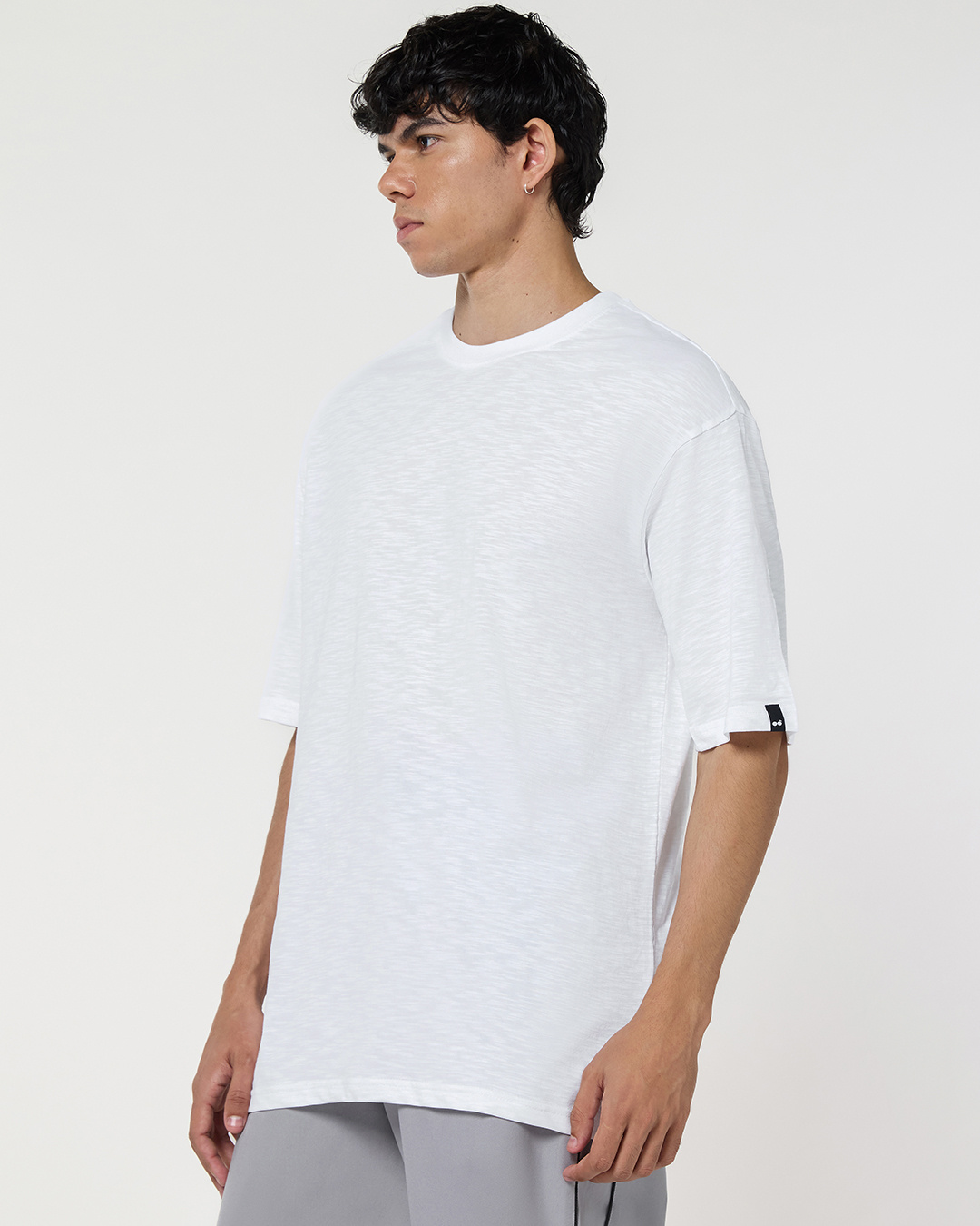 Shop Men's White Oversized T-shirt-Back