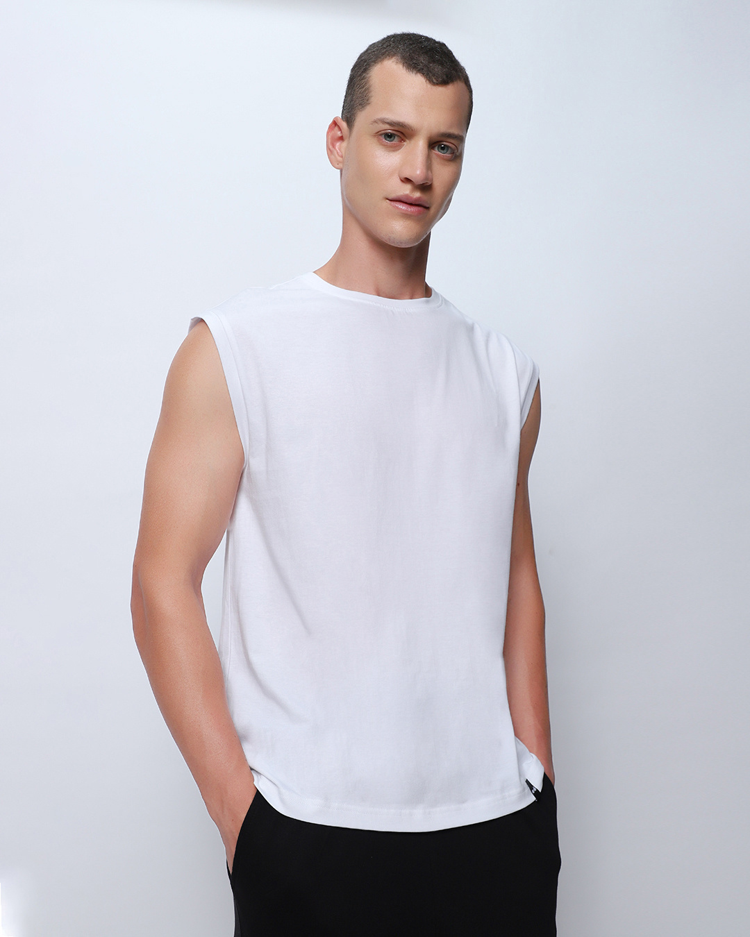 Buy Men's White Super Loose Fit Vest Online at Bewakoof