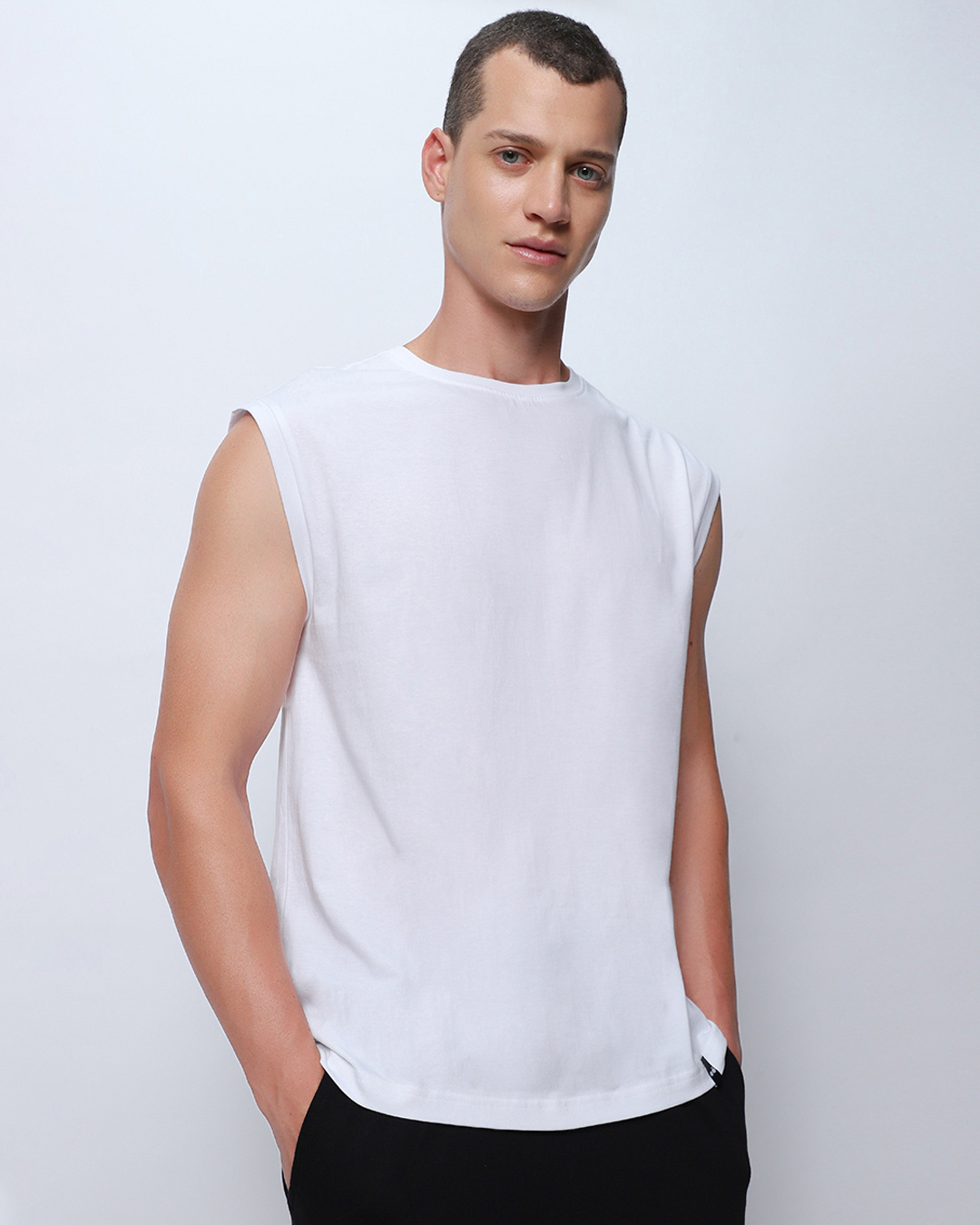 Shop Men's White Oversized Vest-Back