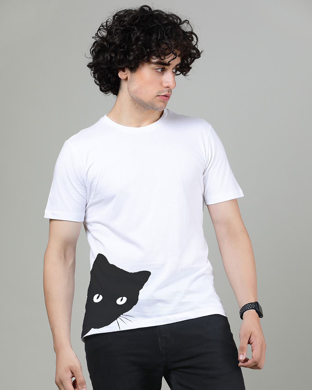 Buy Men's White Peek a Boo Graphic Printed T-shirt for Men Online at ...