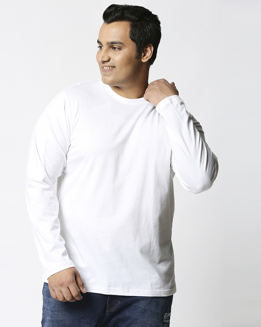 Shop Men's White Plus Size T-shirt-Back