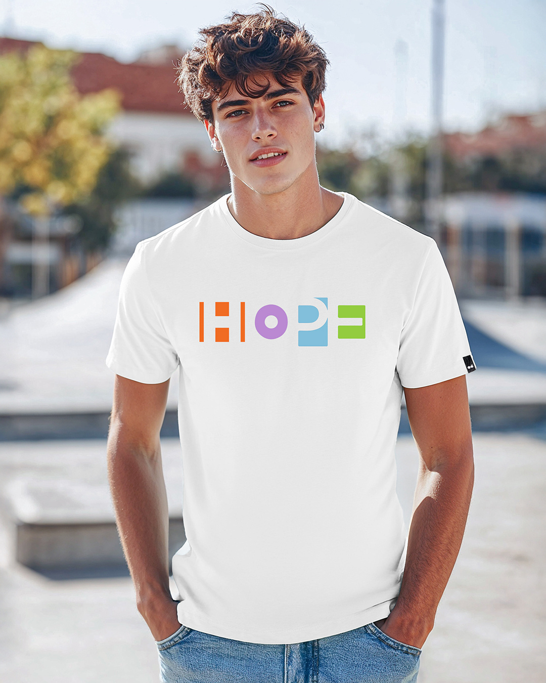 Buy Men's White Pop Hope Typography T-shirt Online at Bewakoof