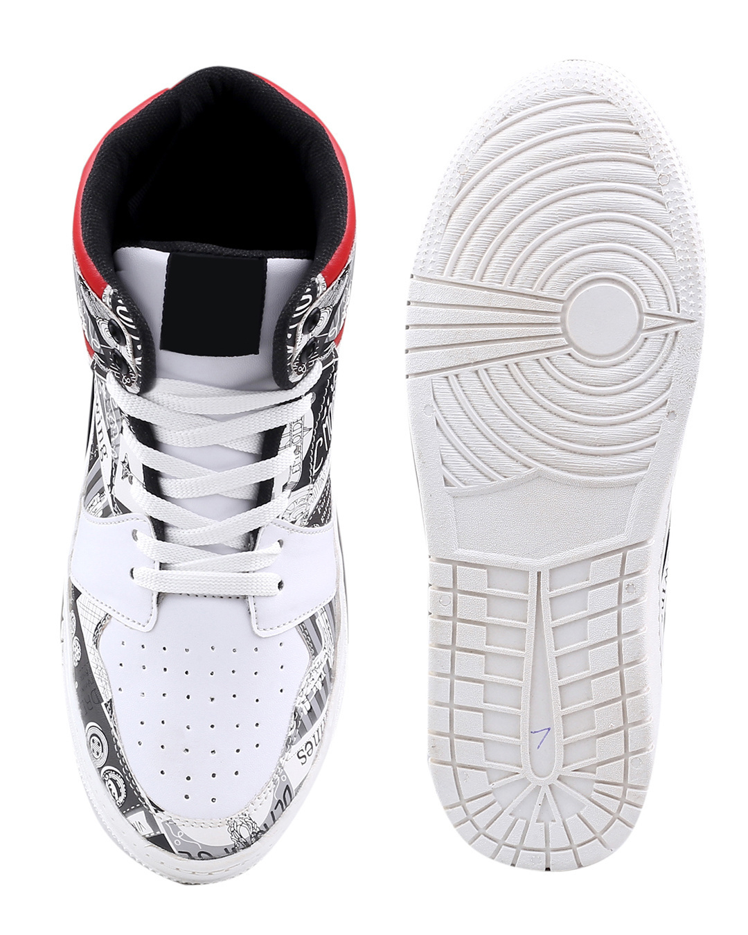 Shop Men's White Printed Sneakers-Back