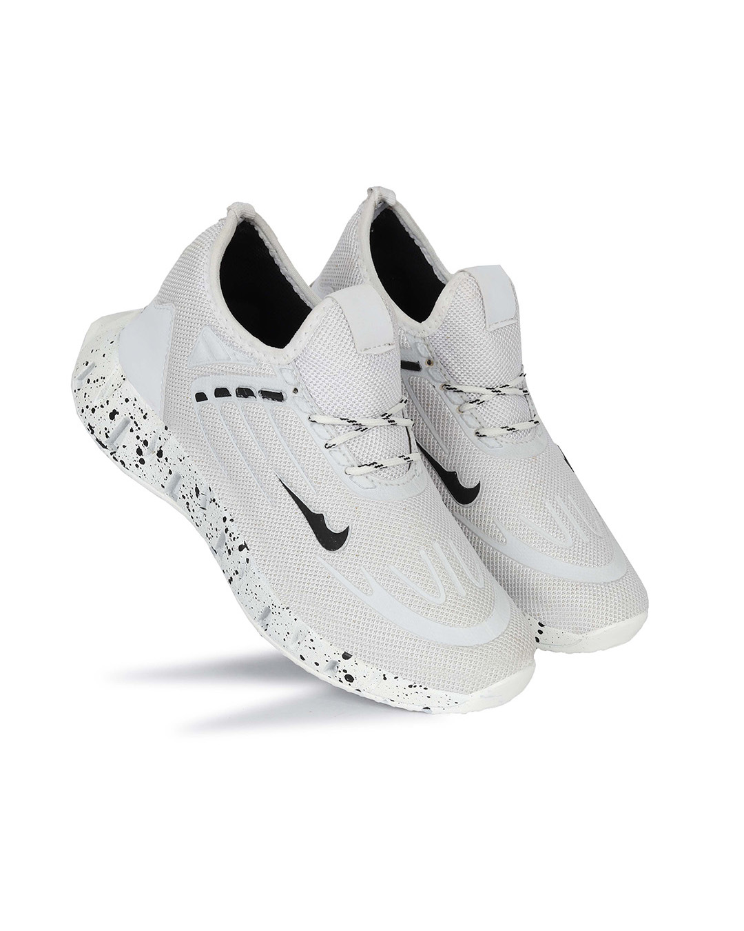 Shop Men's White Printed Sports Shoes-Back