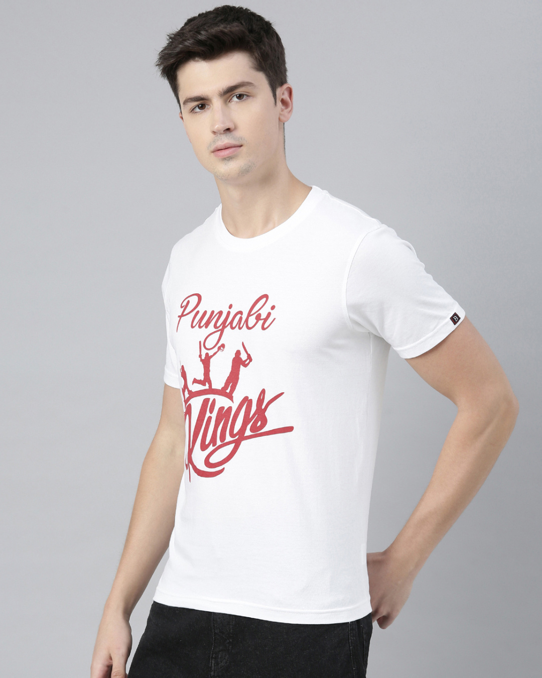 Shop Men's White Punjabi Kings Typography T-shirt-Back