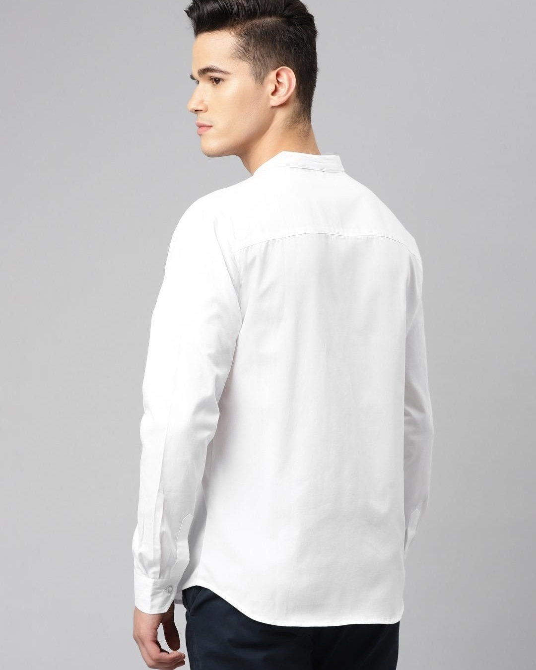Shop Men's White & Red Color Block Shirt-Back