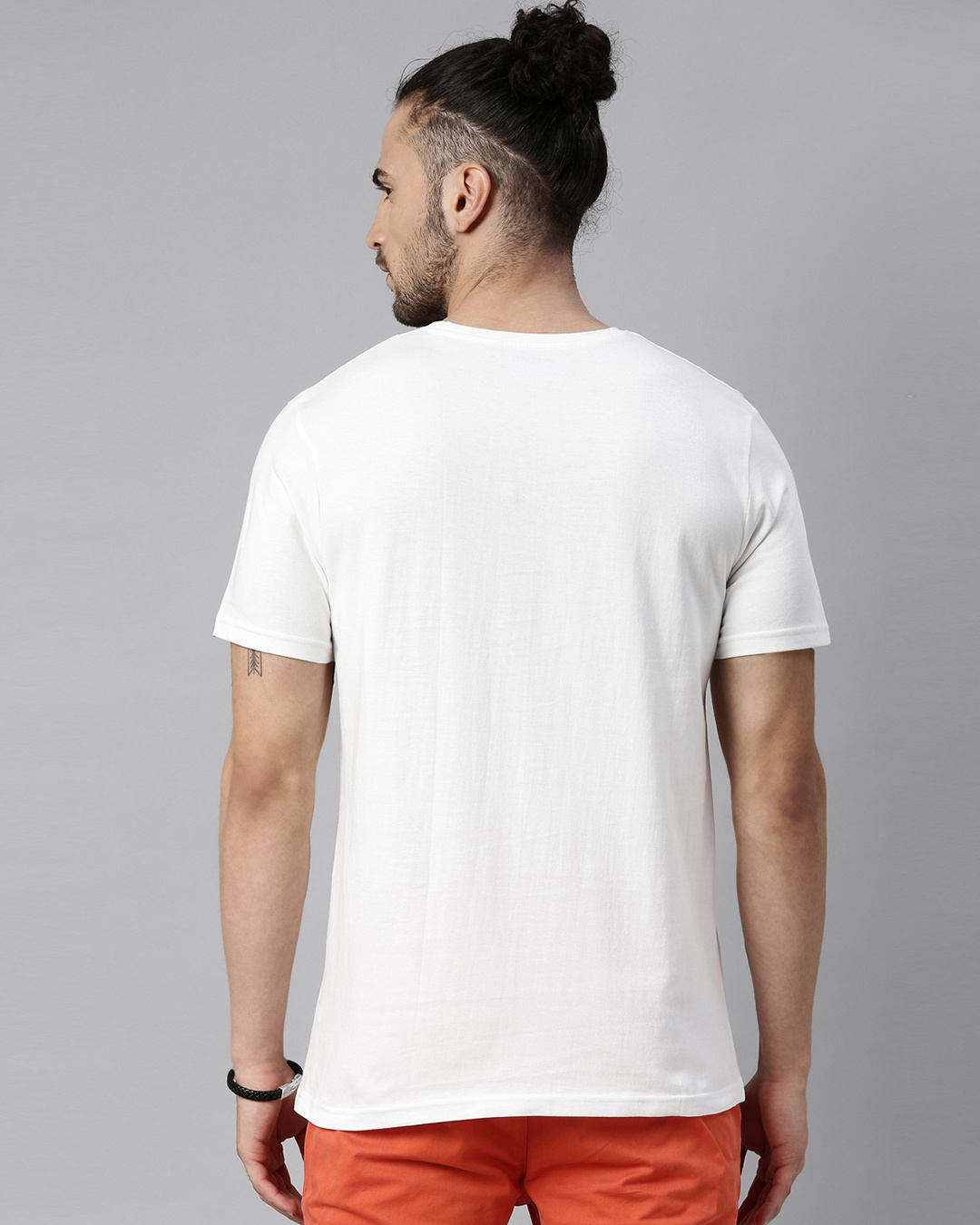 Shop Men's White Regular Fit Printed T-shirt-Back