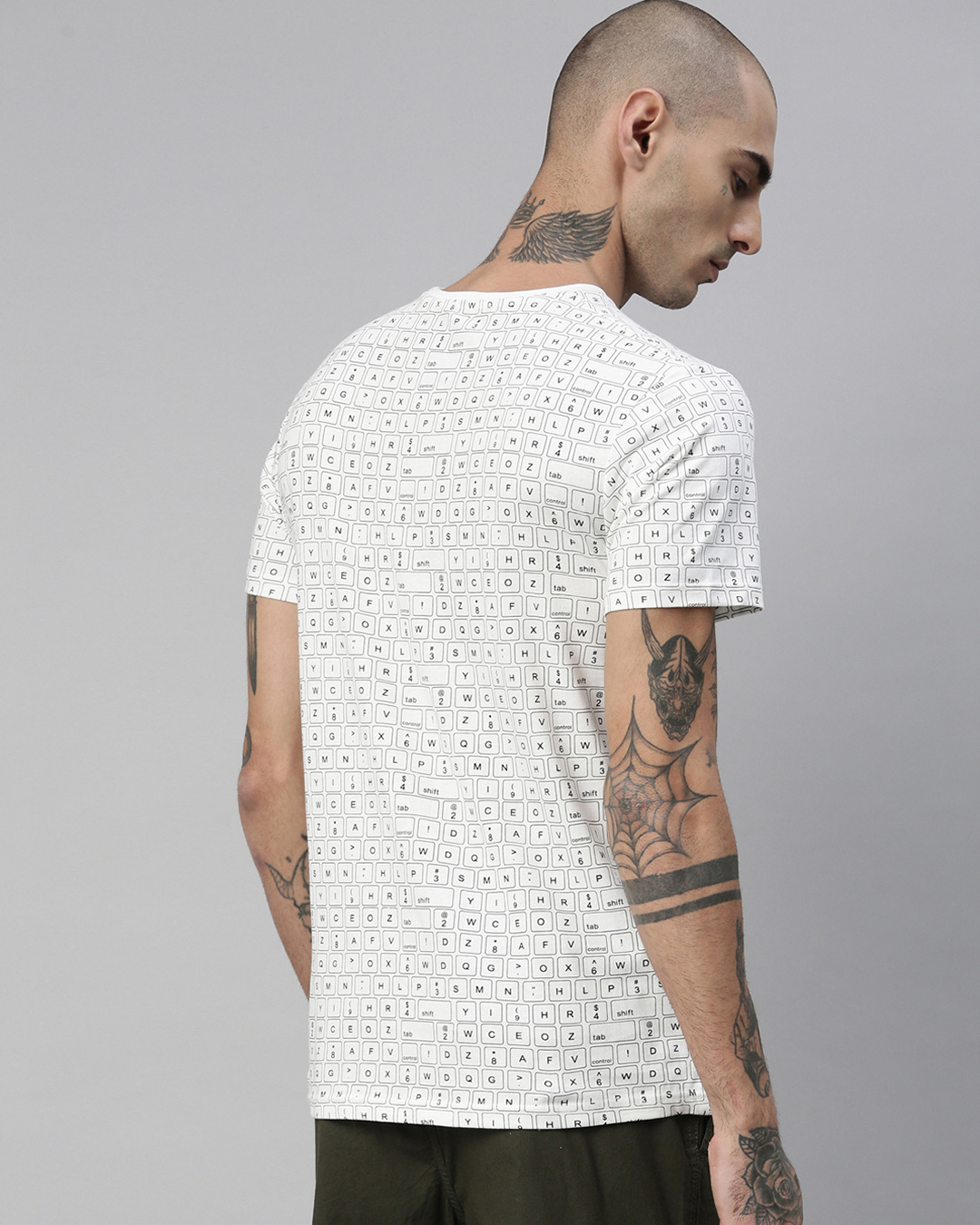 Shop Men's White Regular Fit Printed T-shirt-Back