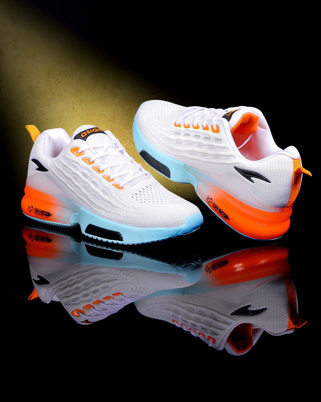 white colour running shoes