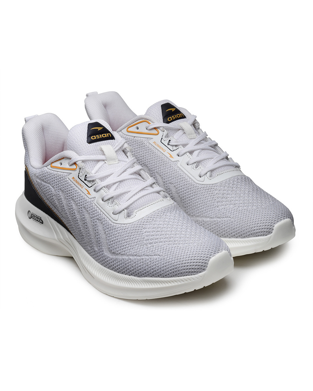 Shop Men's White & Grey Running Shoes-Back