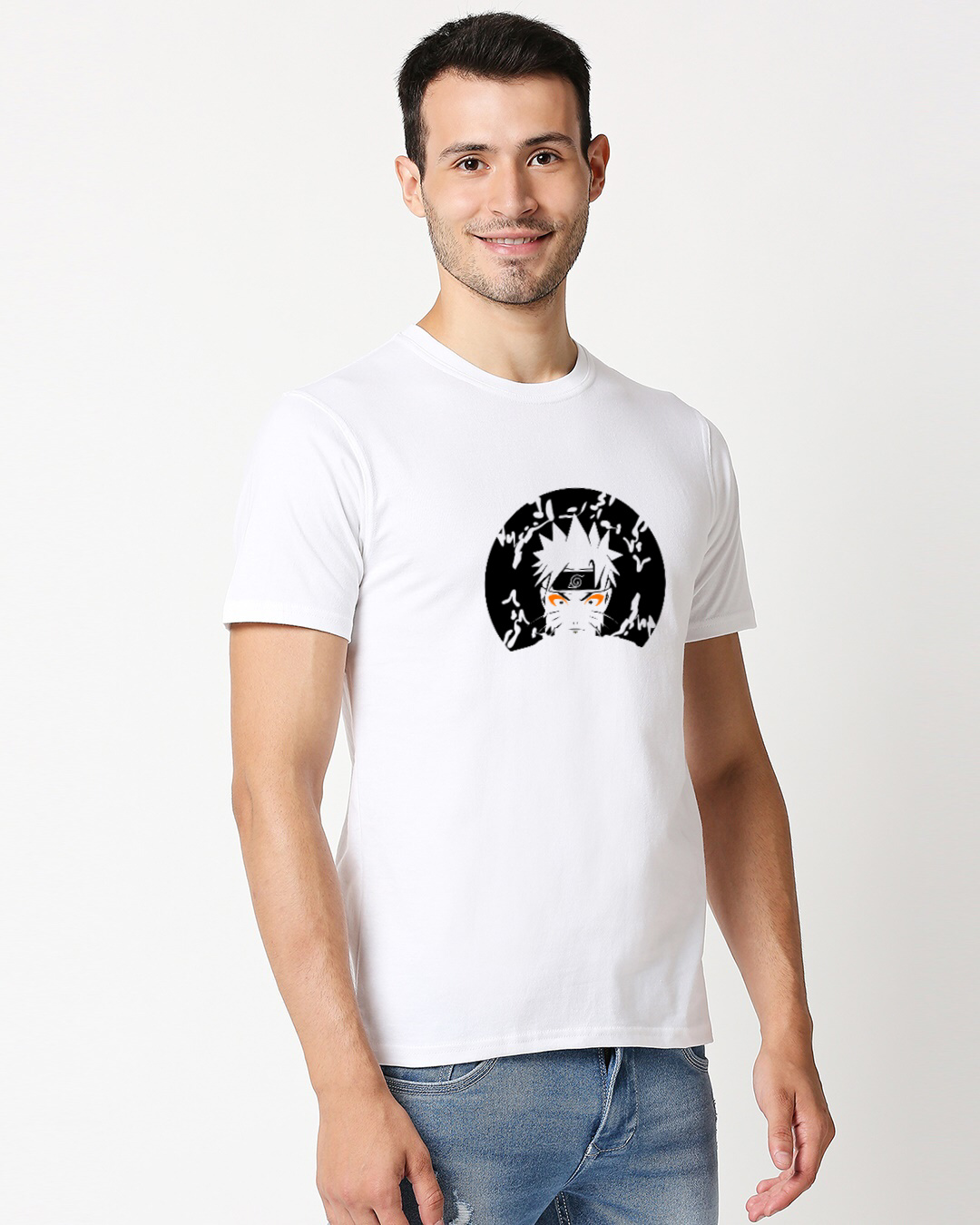 Shop Men's White Sage Naruto Printed T-shirt-Back