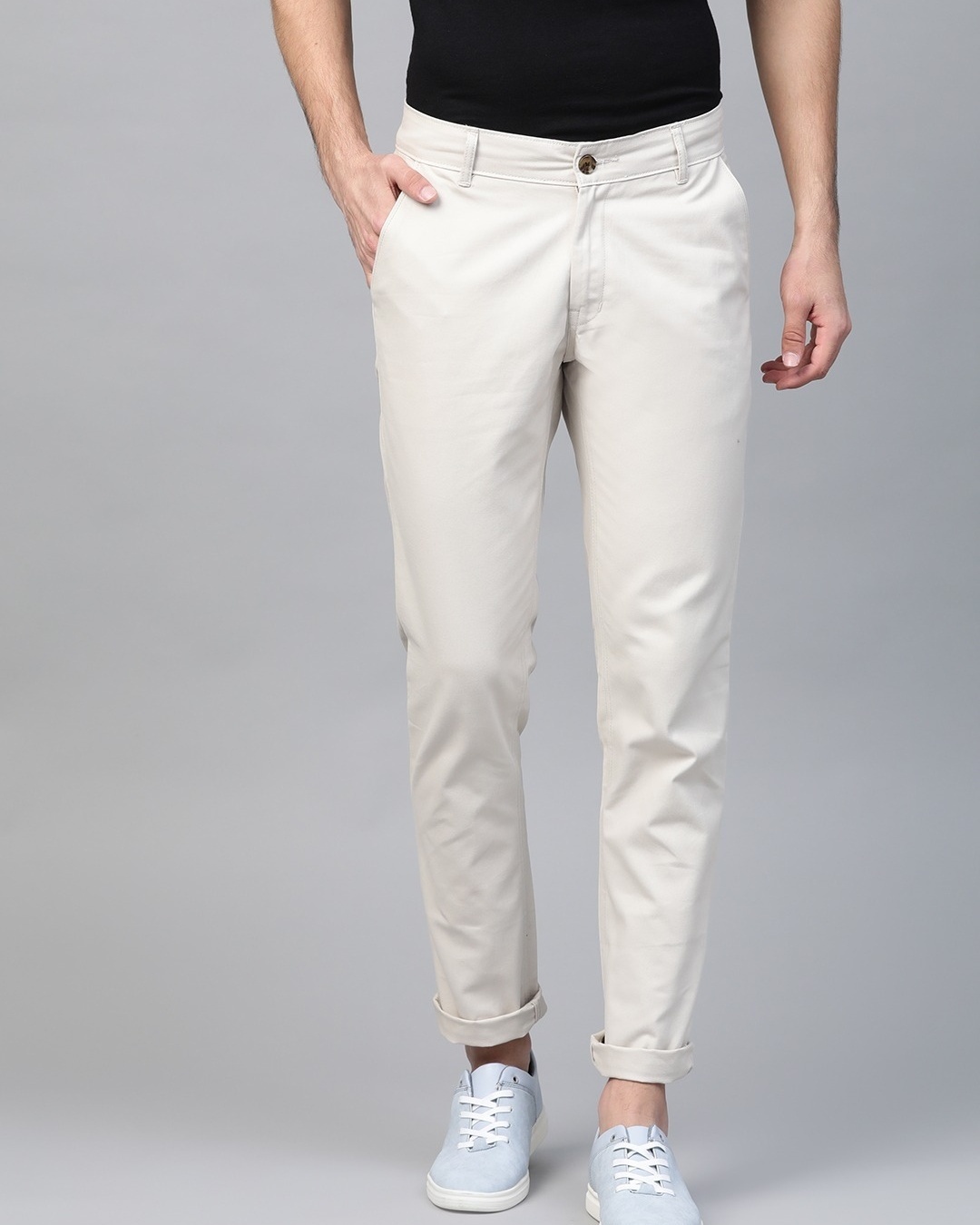 Buy Men's White Slim Fit Chinos Online at Bewakoof