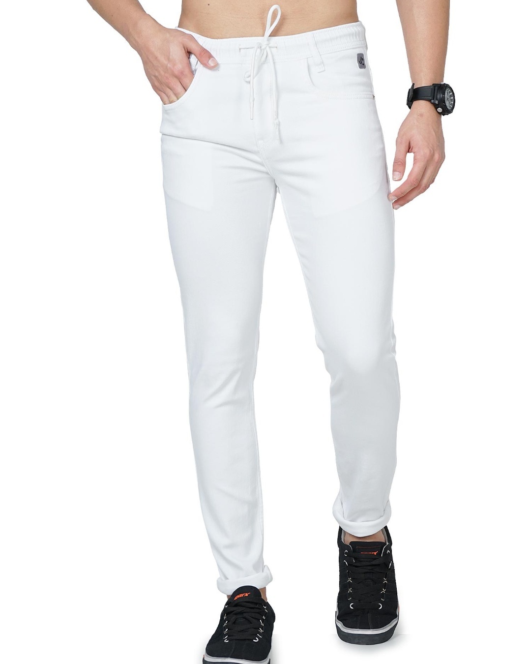 white slim fit jeans