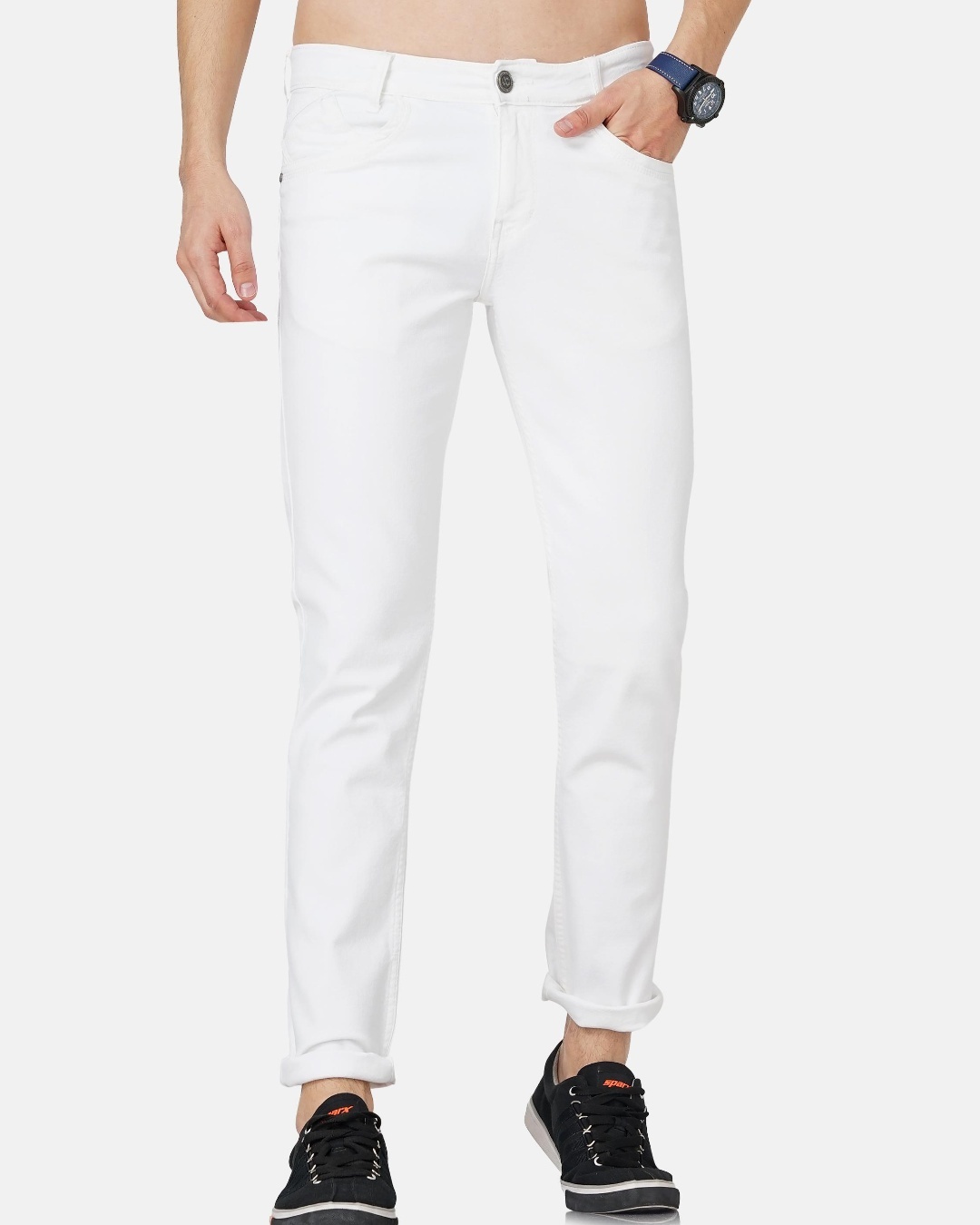 Buy Men's White Slim Fit Jeans Online at Bewakoof