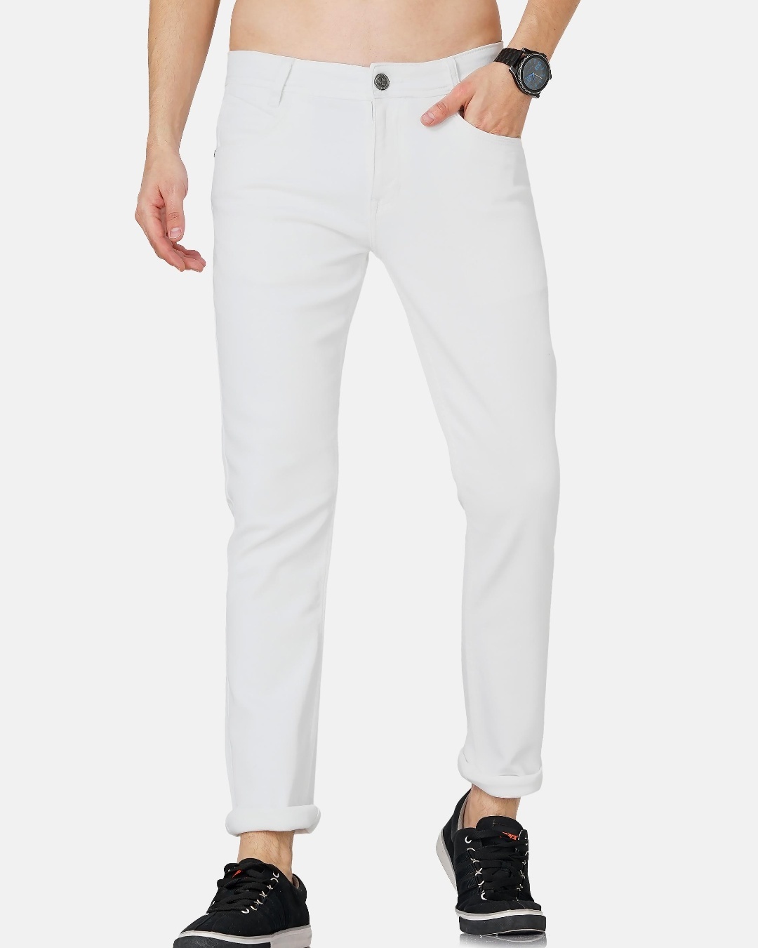 Buy Men's White Slim Fit Jeans Online at Bewakoof