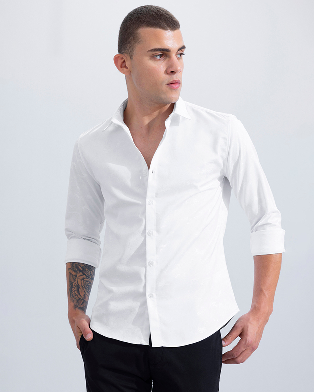 Shop Men's White Slim Fit Shirt-Back