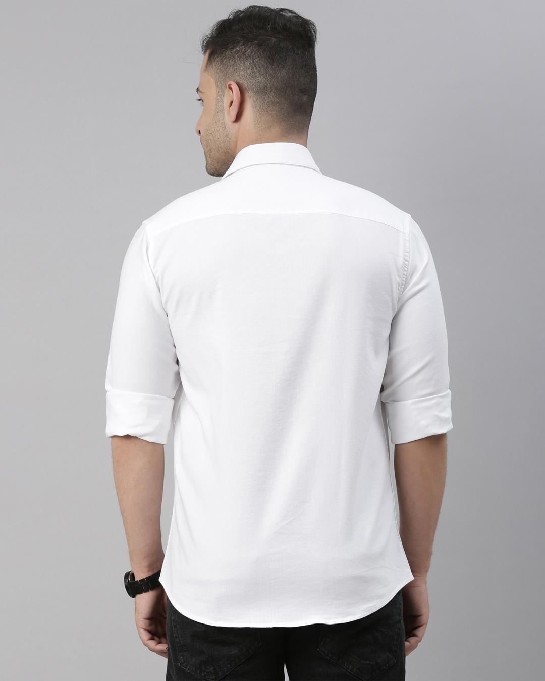 Shop Men's White Slim Fit Shirt-Back