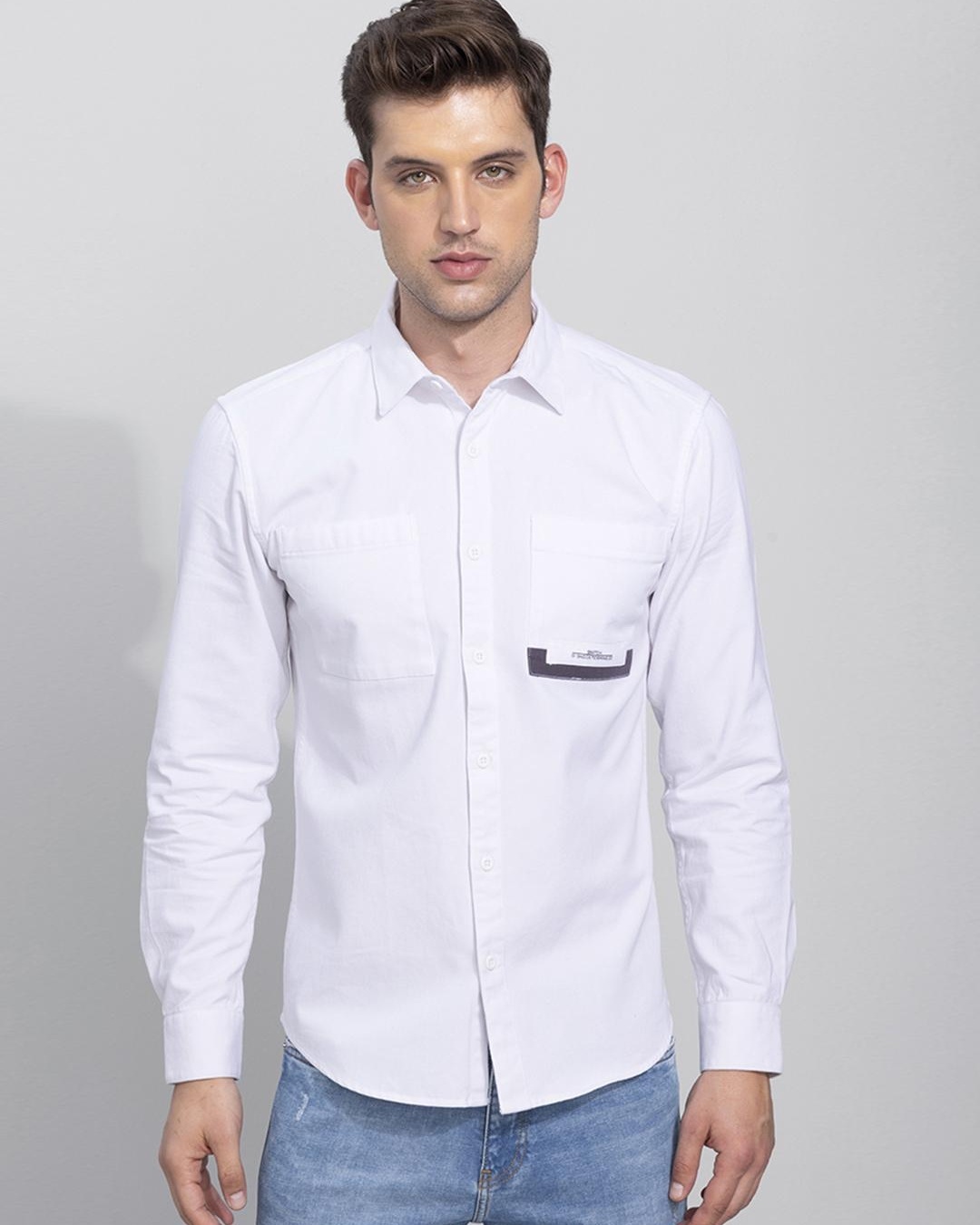 Buy Men's White Slim Fit Shirt Online at Bewakoof