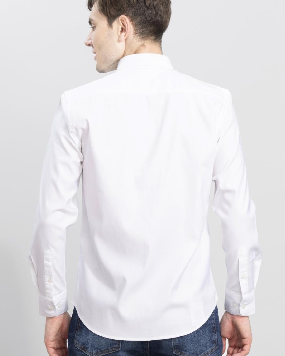 Shop Men's White Slim Fit Shirt-Back