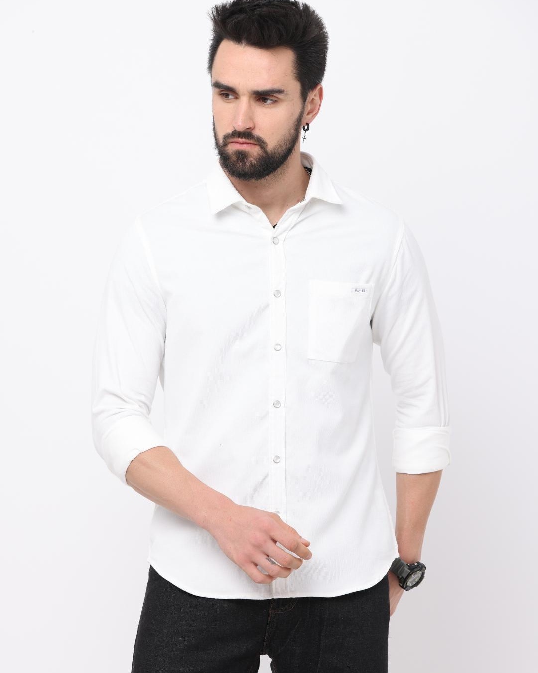 Buy Men's White Slim Fit Shirt Online at Bewakoof