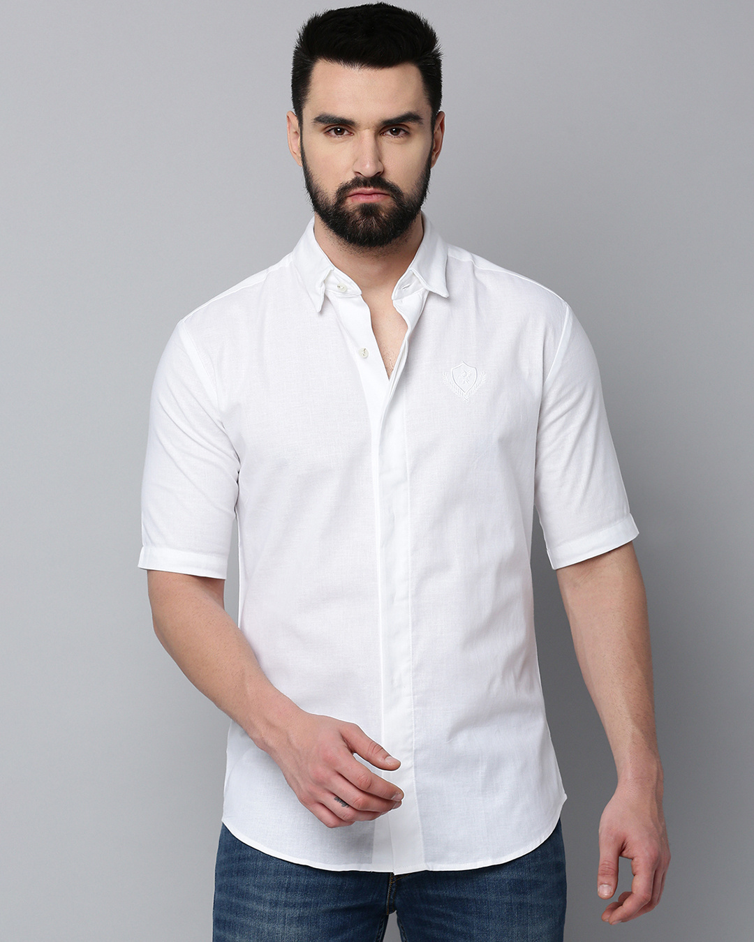 Shop Men's White Slim Fit Shirt-Back