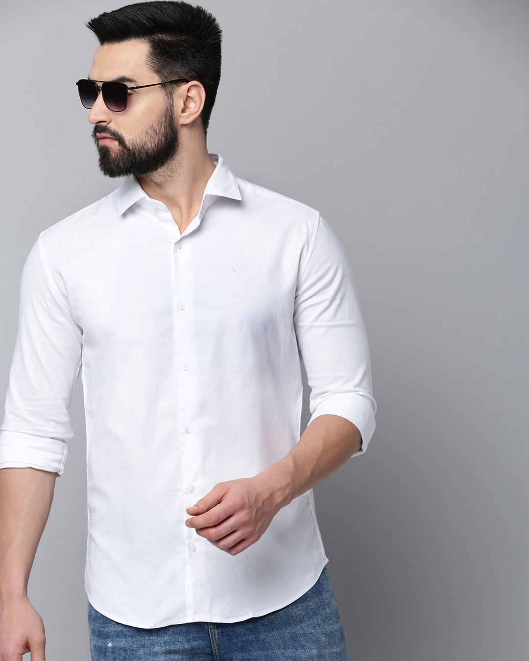 Buy Men's White Slim Fit Shirt Online at Bewakoof