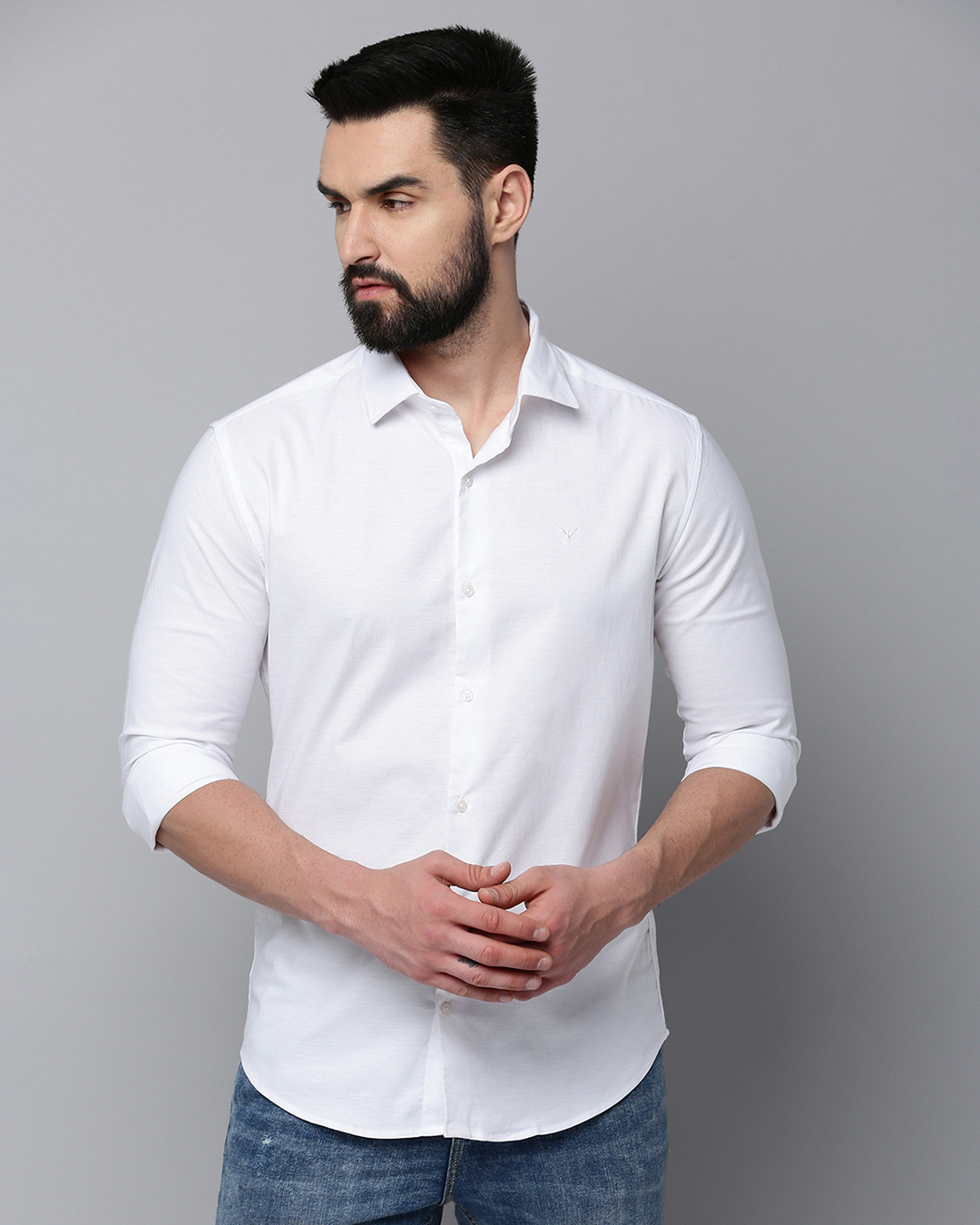 Shop Men's White Slim Fit Shirt-Back