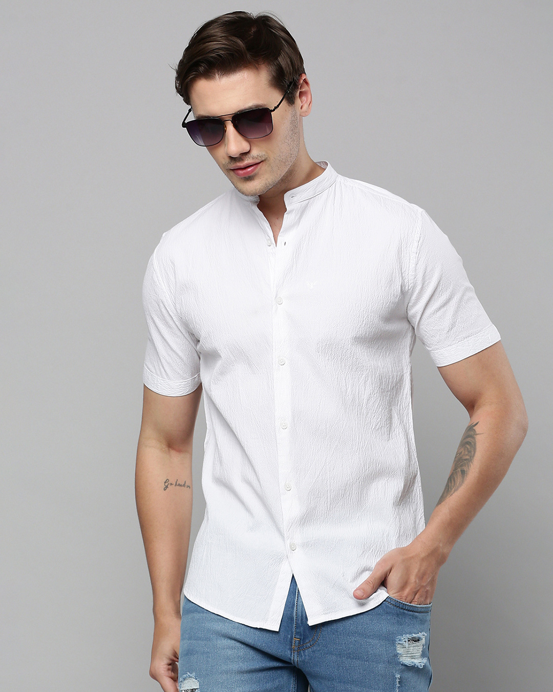 Buy Men's White Slim Fit Shirt Online at Bewakoof