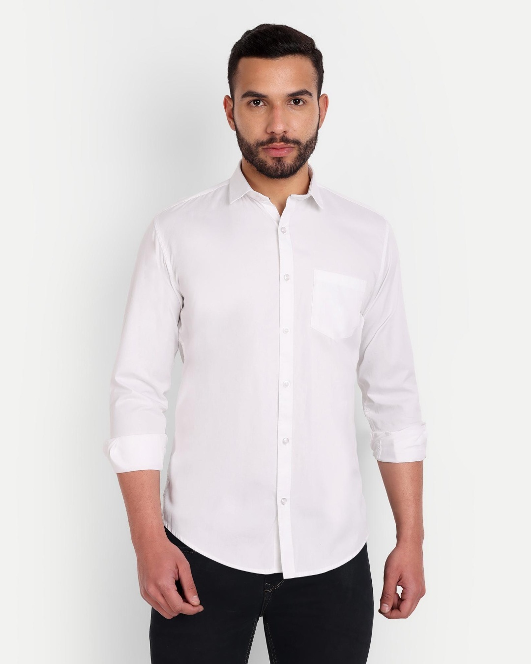 Buy Men's White Slim Fit Shirt Online at Bewakoof
